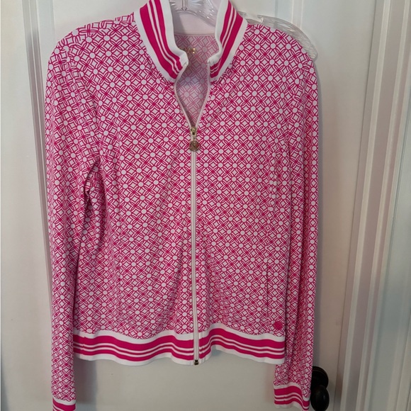 Lilly Pulitzer Jackets & Blazers - Lilly Pulitzer Luxletic Women’s Pink Patterned zip Jacket